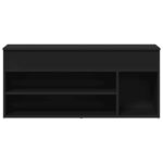 vidaXL Lavička na topánky čierna 102x30,5x45 cm kompozitné drevo – Obrázok 4