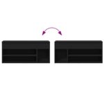 vidaXL Lavička na topánky čierna 102x30,5x45 cm kompozitné drevo – Obrázok 7