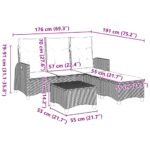 vidaXL 3-dielna záhradná súprava pohoviek s vankúšmi béžová tvare L – Obrázok 12