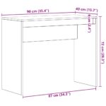 vidaXL Písací stôl, čierny dub 90x40x72 cm, kompozitné drevo – Obrázok 10