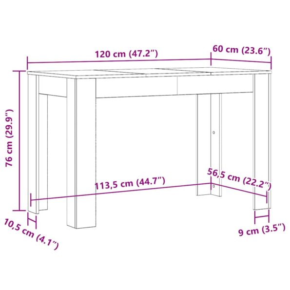 VXL8721158724021_g_en_hd_8.jpg vidaXL Jedálenský stôl čierny dub 120x60x76 cm kompozitné drevo – Obrázok 10