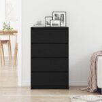 vidaXL Komoda, čierna dub 60x35x98,5 cm, kompozitné drevo – Obrázok 3