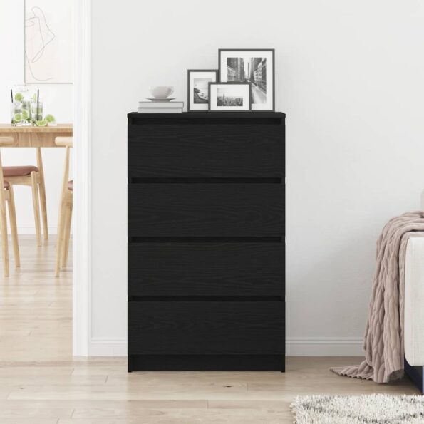 vidaXL Komoda, čierna dub 60x35x98,5 cm, kompozitné drevo – Obrázok 3