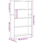 vidaXL 4-poschodová knižnica čierny dub 80x24x143 cm konštrukčné drevo – Obrázok 10