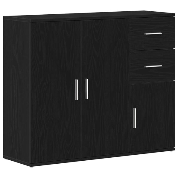 vidaXL Komoda čierna dub 91x29,5x75 cm, imitácia dreva – Obrázok 2