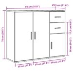 vidaXL Komoda čierna dub 91x29,5x75 cm, imitácia dreva – Obrázok 12