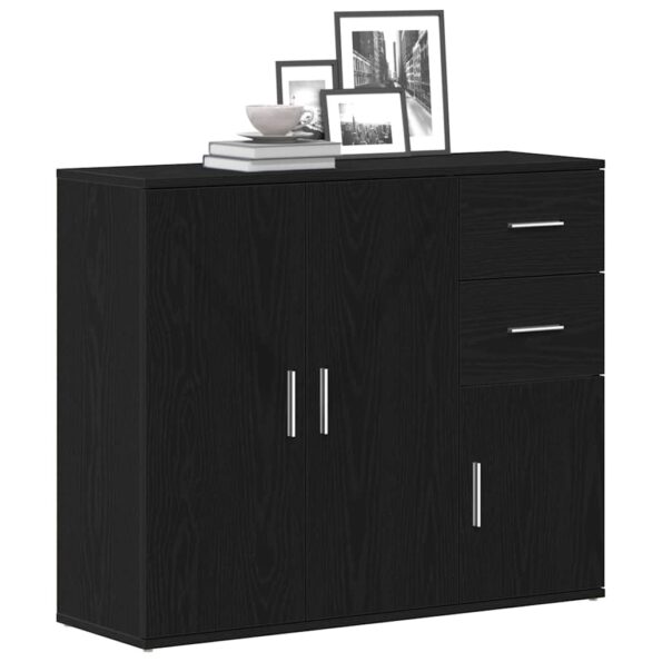 vidaXL Komoda čierna dub 91x29,5x75 cm, imitácia dreva – Obrázok 4