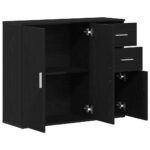 vidaXL Komoda čierna dub 91x29,5x75 cm, imitácia dreva – Obrázok 5