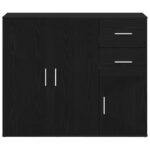 vidaXL Komoda čierna dub 91x29,5x75 cm, imitácia dreva – Obrázok 6