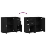 vidaXL Komoda čierna dub 91x29,5x75 cm, imitácia dreva – Obrázok 9