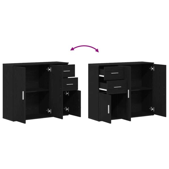 vidaXL Komoda čierna dub 91x29,5x75 cm, imitácia dreva – Obrázok 9