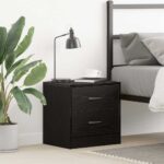 vidaXL Nočný stolík čierna dub 40x30x40 cm kompozitné drevo