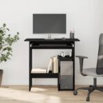 vidaXL Písací stôl, čierny dub 80x45x74 cm, kompozitné drevo – Obrázok 3