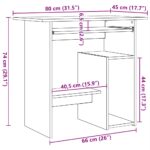 vidaXL Písací stôl, čierny dub 80x45x74 cm, kompozitné drevo – Obrázok 11