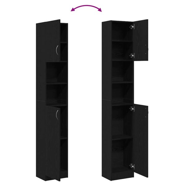 vidaXL Kúpeľňová skrinka, čierna dub 32x25,5x190 cm, kompozitné drevo – Obrázok 9