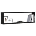 vidaXL Nástenné poličky Cube 4 ks Dub čierny 100x15x30 cm – Obrázok 4