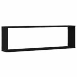 vidaXL Nástenné poličky Cube 4 ks Dub čierny 100x15x30 cm – Obrázok 5