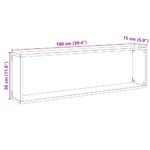 vidaXL Nástenné poličky Cube 4 ks Dub čierny 100x15x30 cm – Obrázok 11