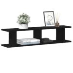 vidaXL Nástenné police 2 ks, dub čierny 90x18x20 cm, kompozitné drevo – Obrázok 4