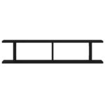 vidaXL Nástenné police 2 ks, dub čierny 90x18x20 cm, kompozitné drevo – Obrázok 6