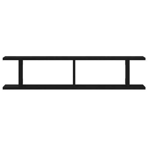 vidaXL Nástenné police 2 ks, dub čierny 90x18x20 cm, kompozitné drevo – Obrázok 6