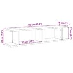 vidaXL Nástenné police 2 ks, dub čierny 90x18x20 cm, kompozitné drevo – Obrázok 11