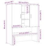 vidaXL Skrinka na práčku čierna dub 70,5x25,5x90 cm – Obrázok 11