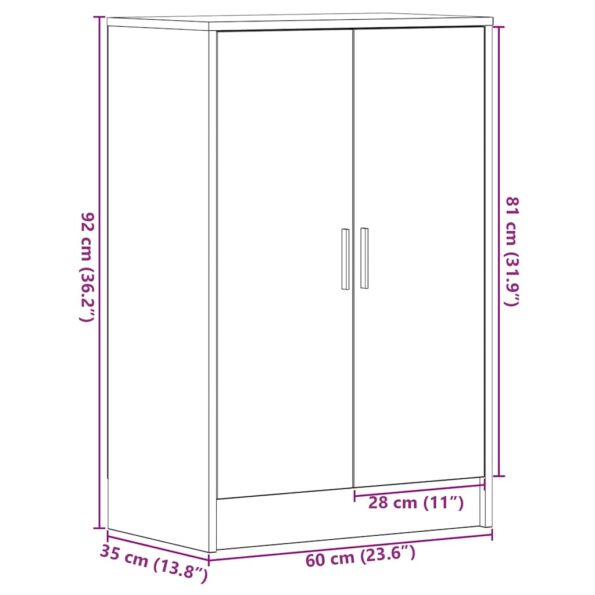 vidaXL Botník dub čierny 60x35x92 cm kompozitné drevo – Obrázok 11