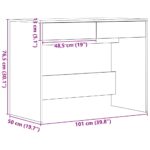 vidaXL Písací stôl, čierny dub 101x50x76,5 cm, kompozitné drevo – Obrázok 12