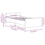 vidaXL Posteľný rám bez matraca dub artisan 75x190 cm kompozitné drevo – Obrázok 10