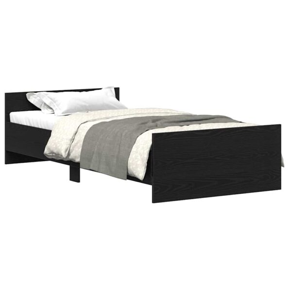 vidaXL Posteľný rám bez matraca čierny dub 75x190 cm kompozitné drevo – Obrázok 2