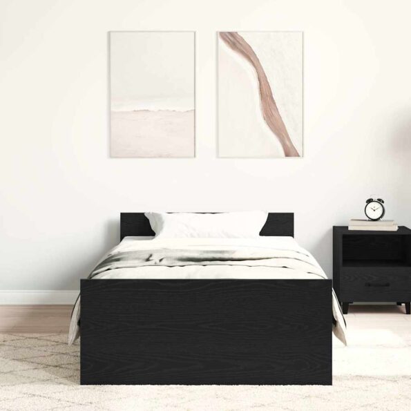 vidaXL Posteľný rám bez matraca čierny dub 75x190 cm kompozitné drevo – Obrázok 3