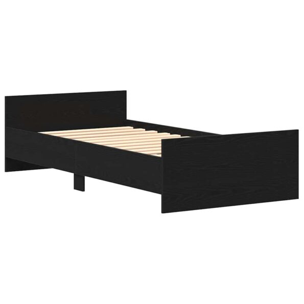 vidaXL Posteľný rám bez matraca čierny dub 75x190 cm kompozitné drevo – Obrázok 4