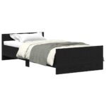 vidaXL Posteľný rám bez matraca čierny dub 90x200 cm kompozitné drevo – Obrázok 2