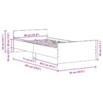 vidaXL Posteľný rám bez matraca čierny dub 90x200 cm kompozitné drevo – Obrázok 10