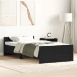 vidaXL Posteľný rám bez matraca čierny dub 90x200 cm kompozitné drevo