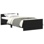 vidaXL Posteľný rám bez matraca čierny dub 90x190 cm kompozitné drevo – Obrázok 2