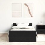vidaXL Posteľný rám bez matraca čierny dub 90x190 cm kompozitné drevo – Obrázok 3