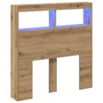 vidaXL Skrinka na čelo postele s LED dub artisan 100x17x102 cm – Obrázok 3