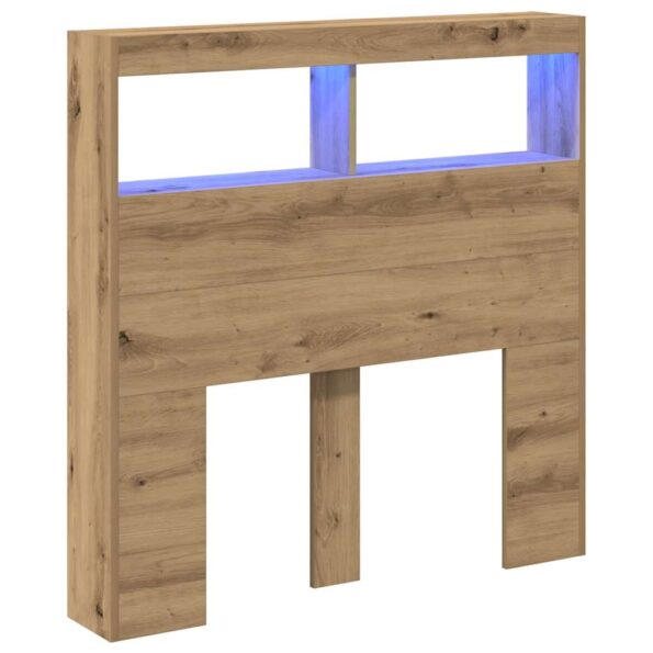 vidaXL Skrinka na čelo postele s LED dub artisan 100x17x102 cm – Obrázok 3