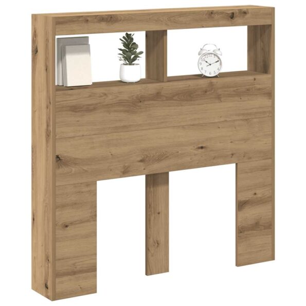 vidaXL Skrinka na čelo postele s LED dub artisan 100x17x102 cm – Obrázok 5