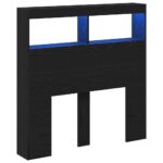vidaXL Skrinka na čelo postele s LED čierna dub 100x17x102 cm – Obrázok 3