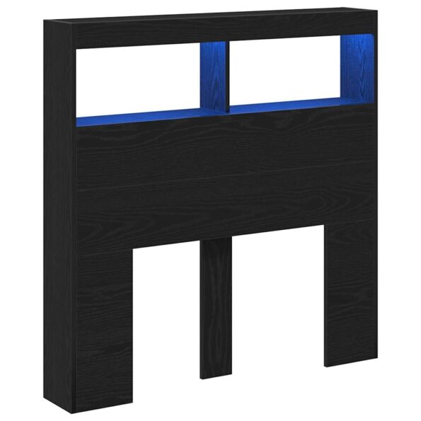 vidaXL Skrinka na čelo postele s LED čierna dub 100x17x102 cm – Obrázok 3