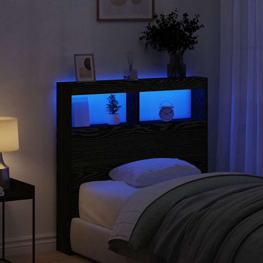 VXL8721158726575_m_en_hd_1.jpg vidaXL Skrinka na čelo postele s LED čierna dub 100x17x102 cm – Obrázok 1