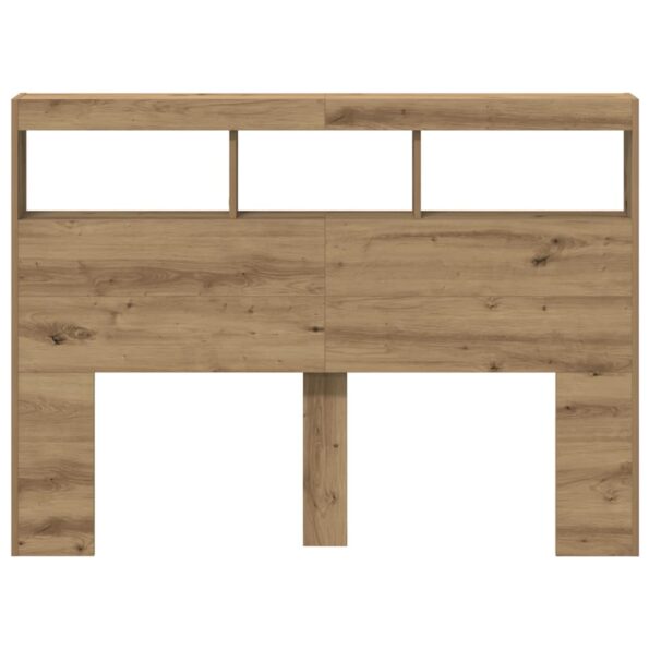 vidaXL Skrinka na čelo postele s LED dub artisan 140x17x102 cm – Obrázok 7