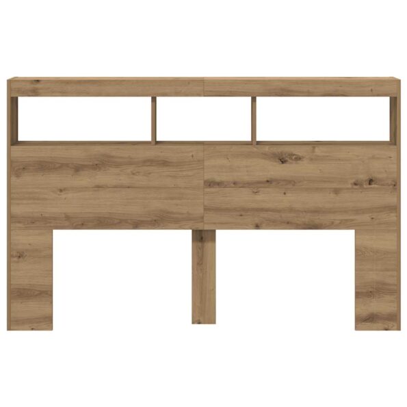 vidaXL Skrinka na čelo postele s LED dub artisan 160x17x102 cm – Obrázok 7