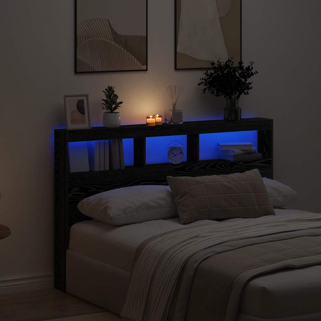 VXL8721158726636_m_en_hd_1.jpg vidaXL Skrinka na čelo postele s LED čierna dub 160x17x102 cm – Obrázok 1