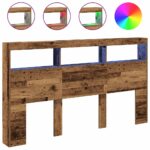 vidaXL Skrinka na čelo postele s LED staré drveo 180x17x102 cm – Obrázok 2