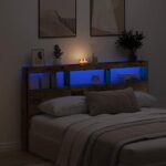 vidaXL Skrinka na čelo postele s LED staré drveo 180x17x102 cm