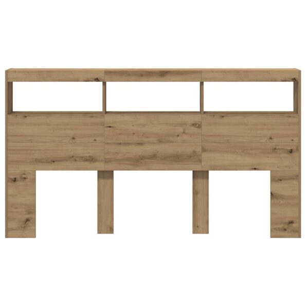 vidaXL Skrinka na čelo postele s LED dub artisan 180x17x102 cm – Obrázok 7